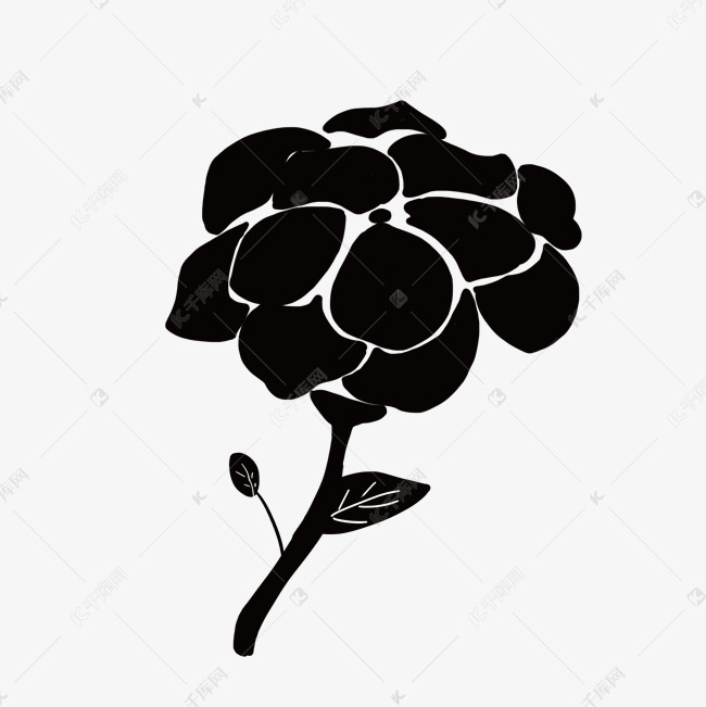 创意黑色花朵矢量图