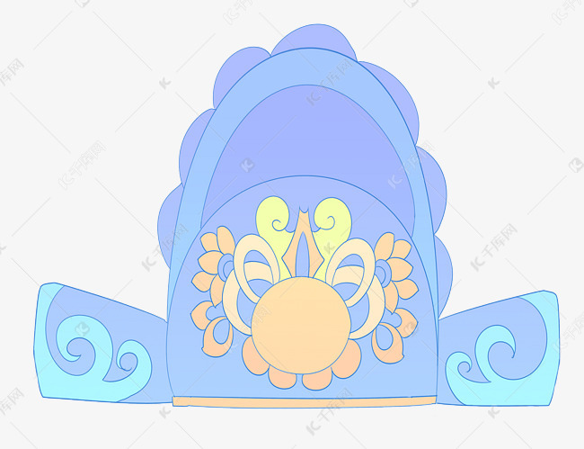 卡通戏曲头冠插画