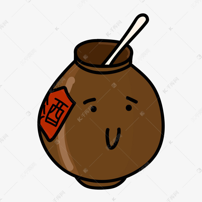 褐色的酒坛矢量插画