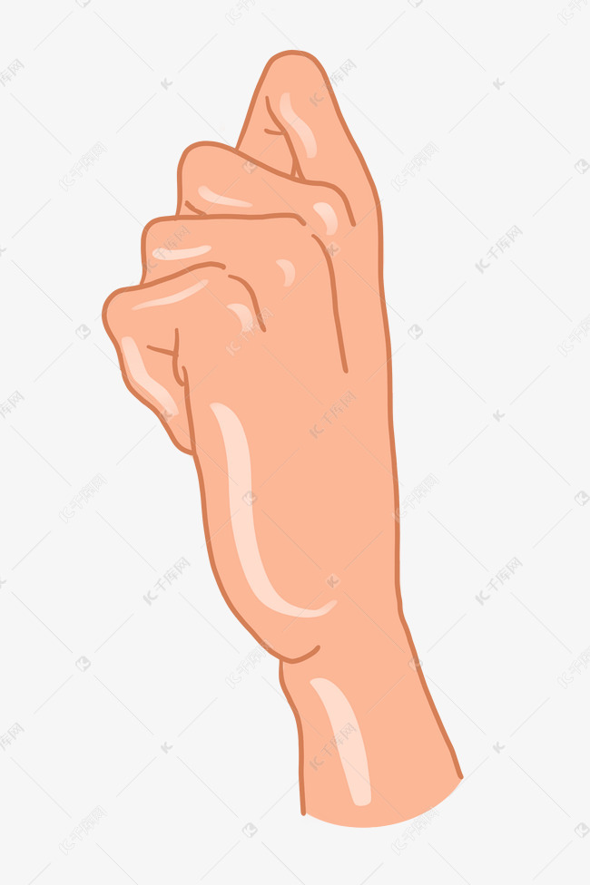 敲门手势姿势插画