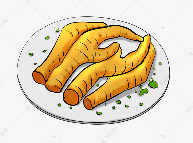 黄色鸡爪装饰插图