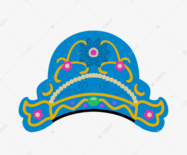 蓝色帽子头饰戏剧