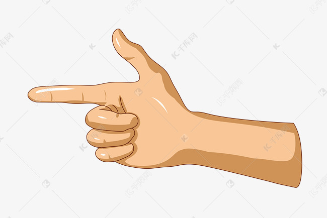 手枪手势卡通插画