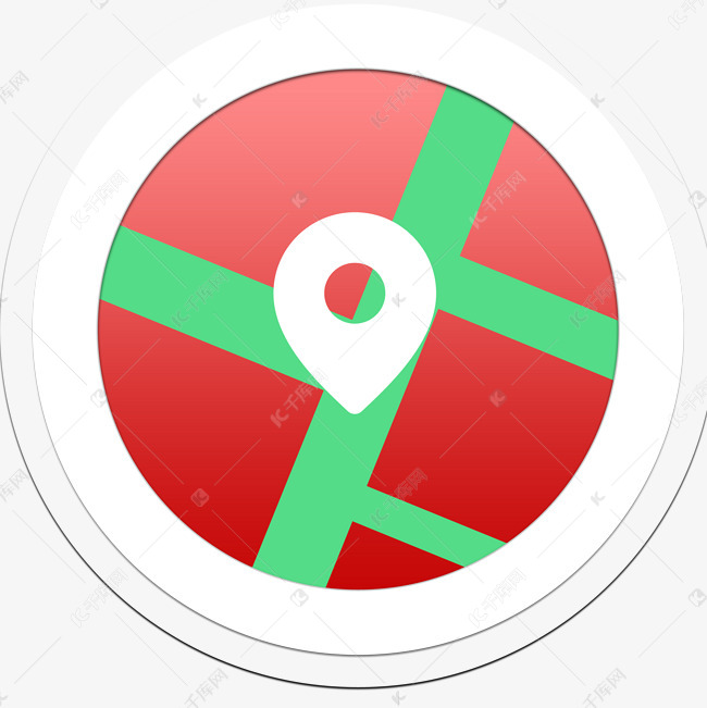 红色的地图图标卡通