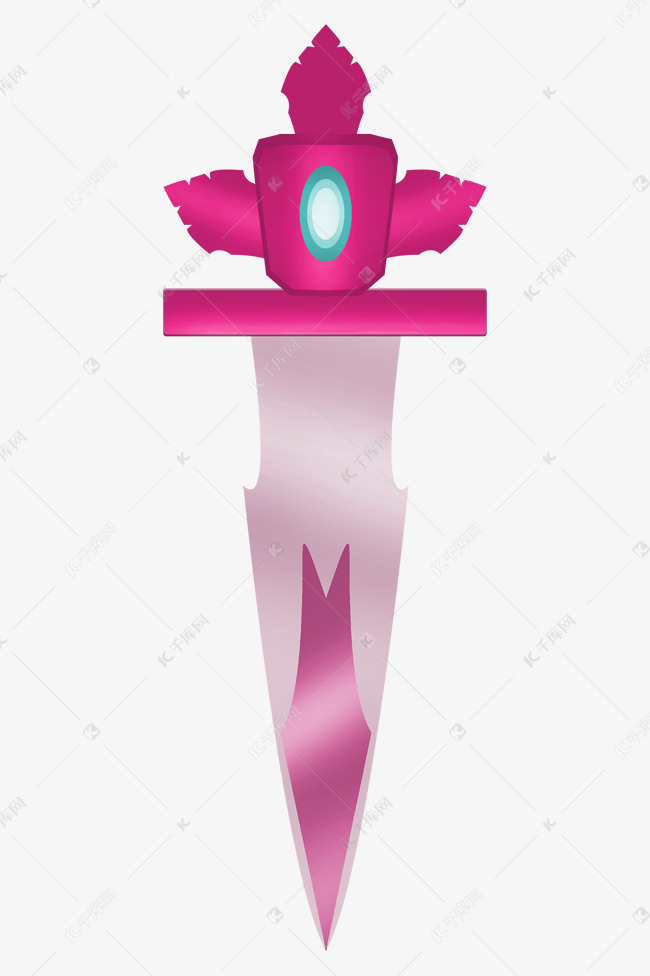 精美粉色宝剑插画