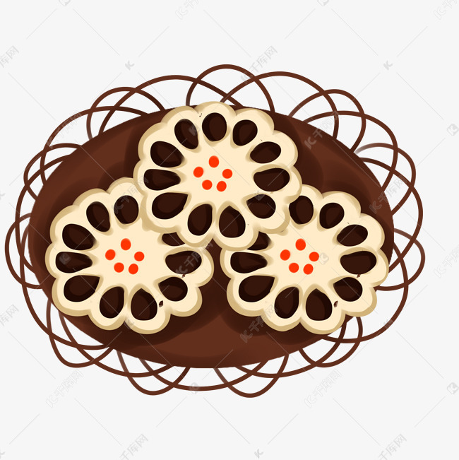 小花枣花糕装饰插画