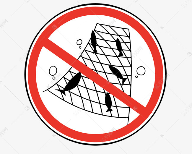 禁止捕鱼警示图标