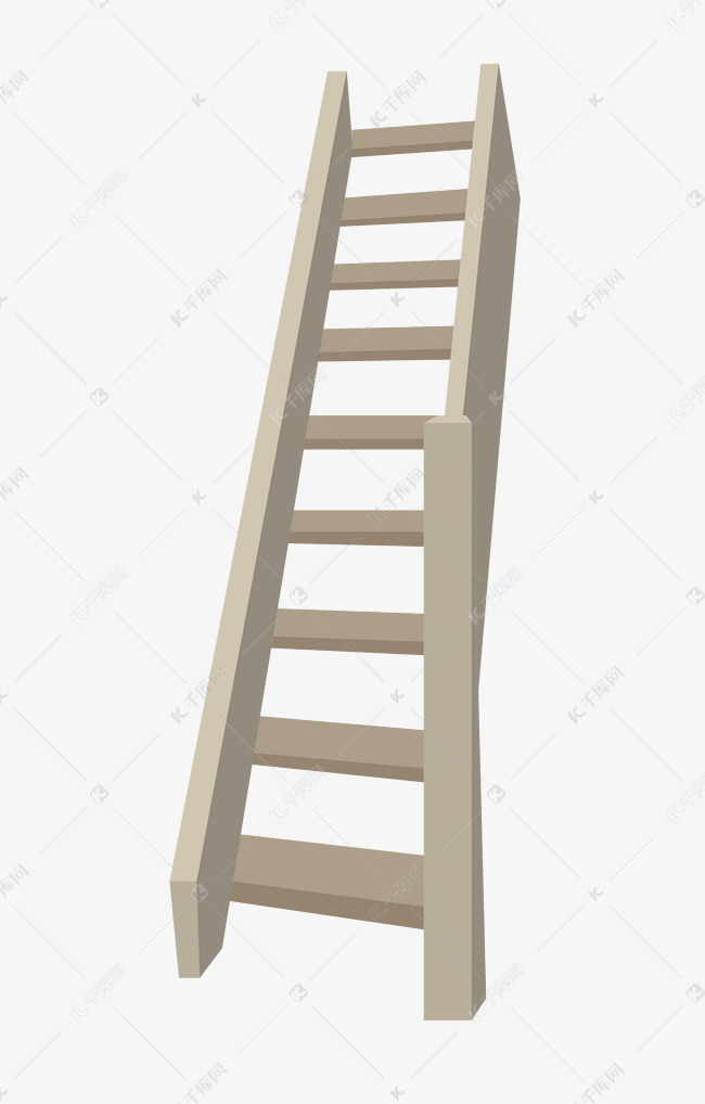 欧式楼梯卡通插画