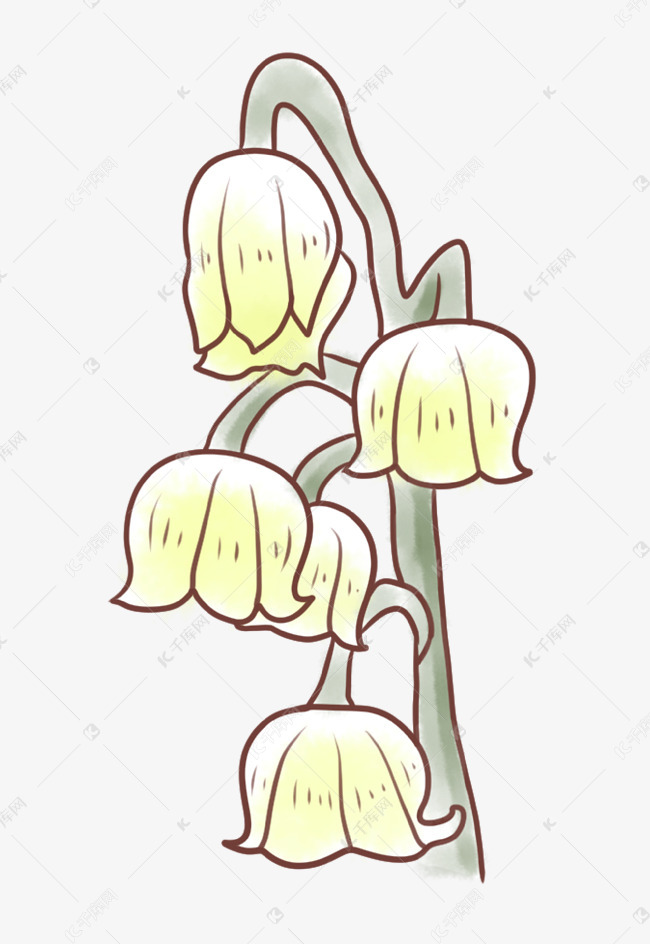 黄色凋谢花朵插画