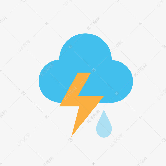 扁平化雷阵雨图标下载