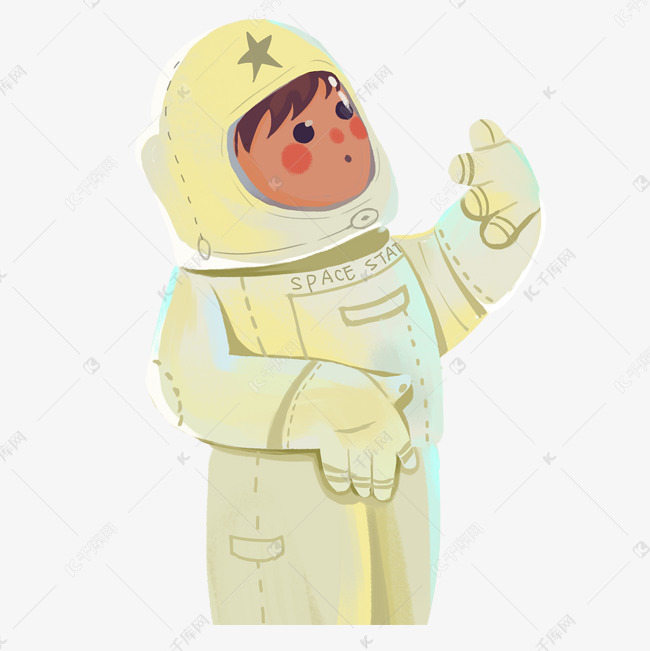 准备敬礼的宇航员免抠图
