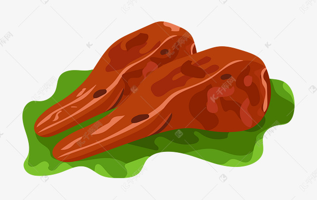 美味的小吃鸭头插画