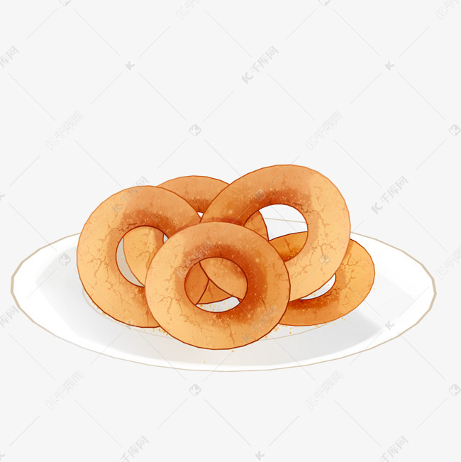 美味洋葱圈美食插画