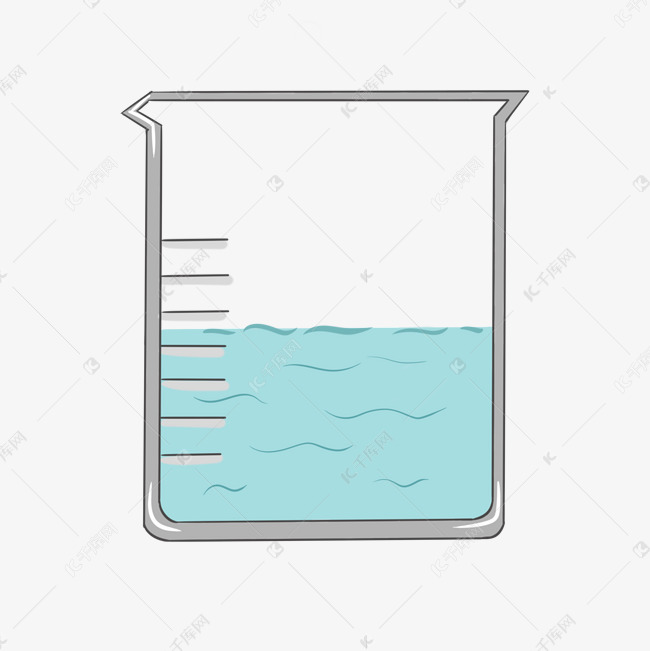蓝色的烧杯装饰插画