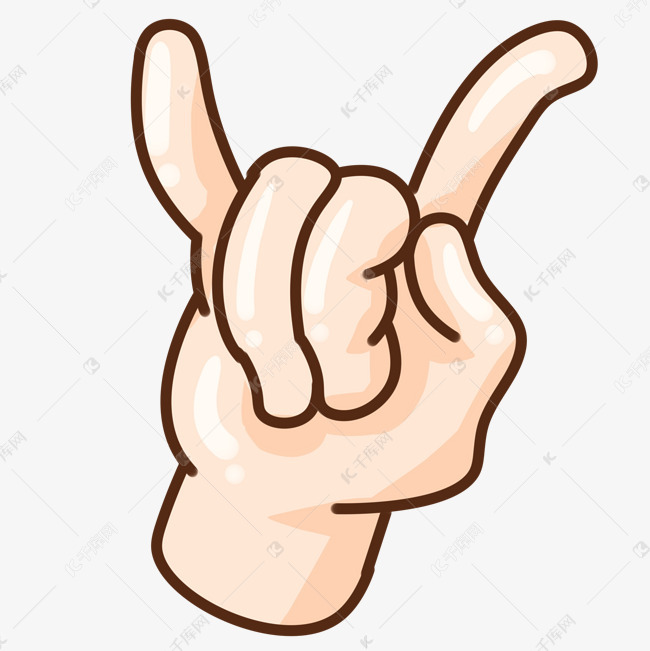 说唱手势卡通插画