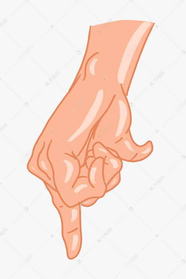 右手半握拳手势插画