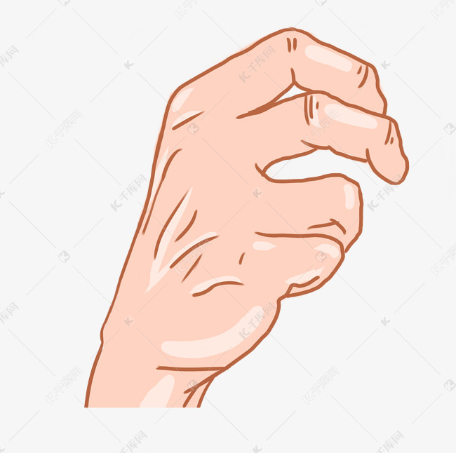 手指敲门手势插画