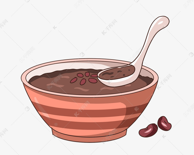 夏季一碗红豆沙插画