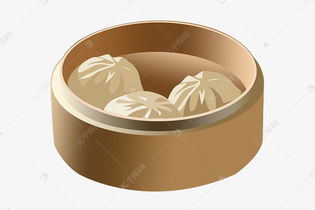 小笼包小吃插画