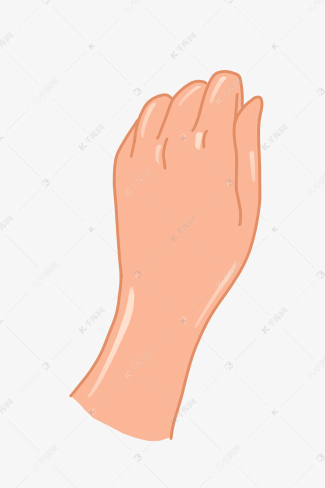 肉色手背手势插画