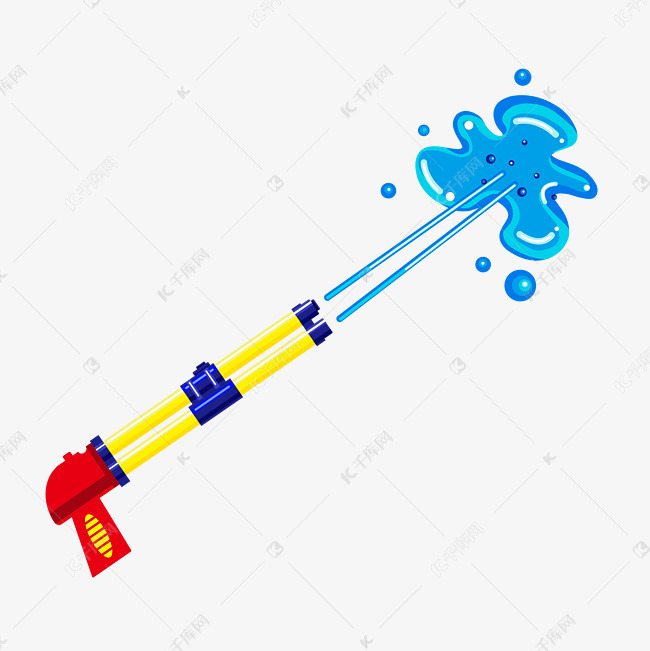 双管水枪卡通插画