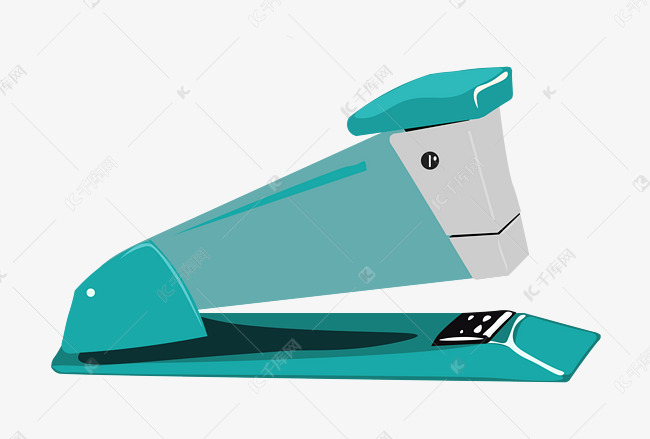 绿色订书钉插画