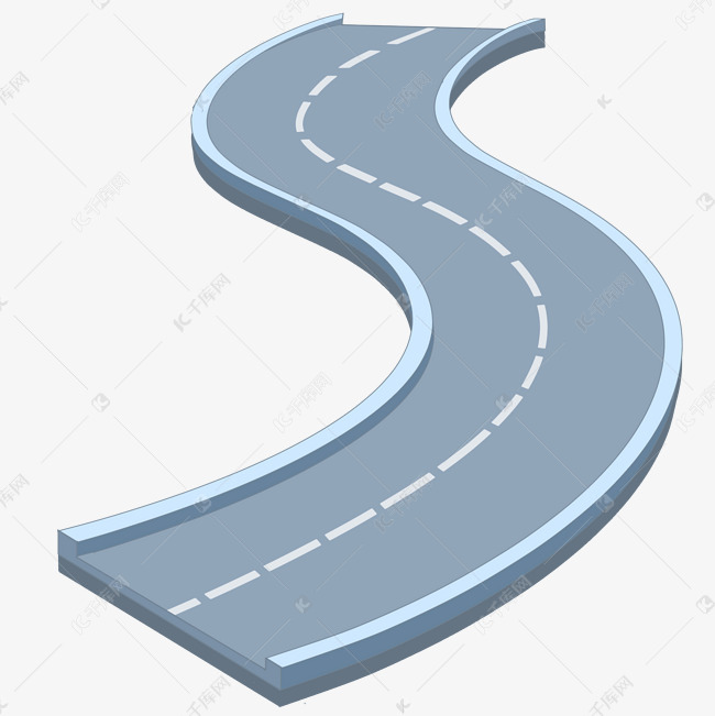 弯曲油路马路插画
