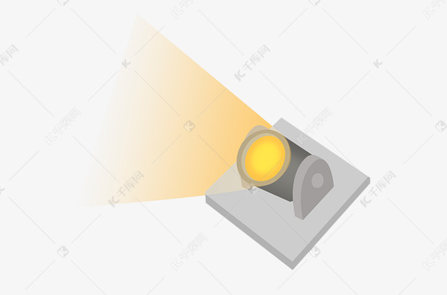 灯光照亮卡通插画