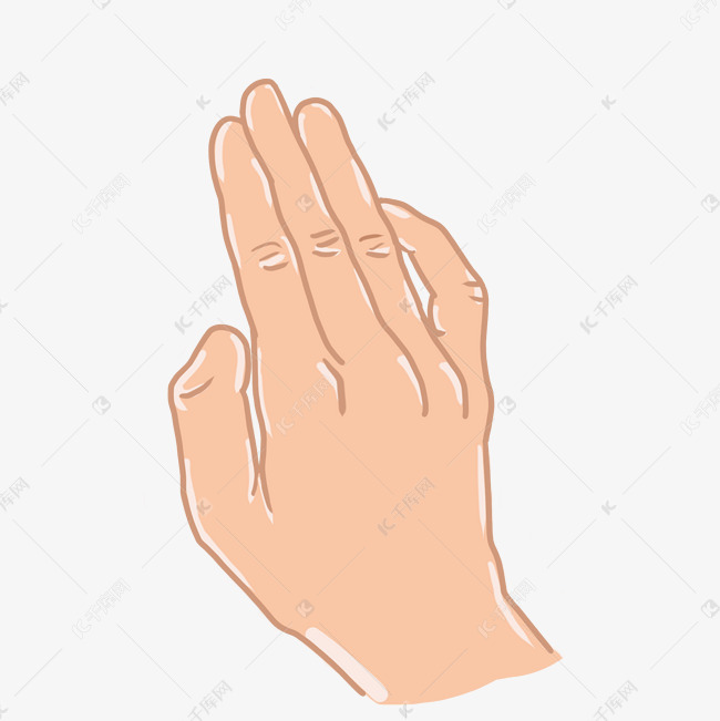手背手势装饰插画