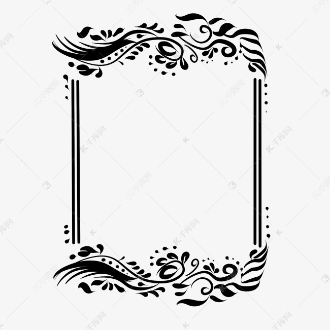 黑色边框卡通插画