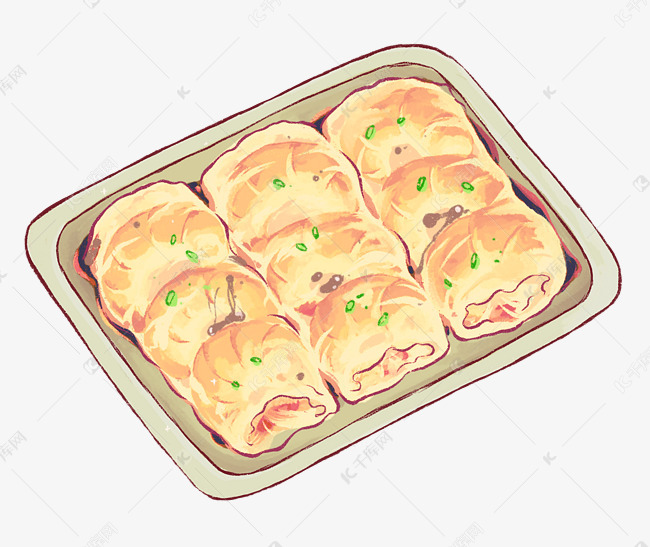 美味的肠粉小吃插画