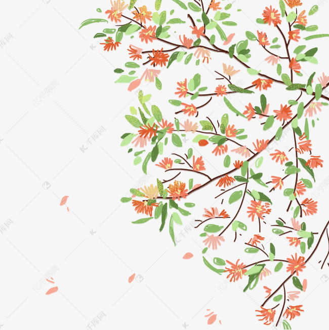 卡通花树png下载