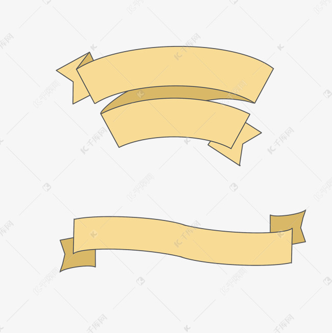 手绘彩带标题框