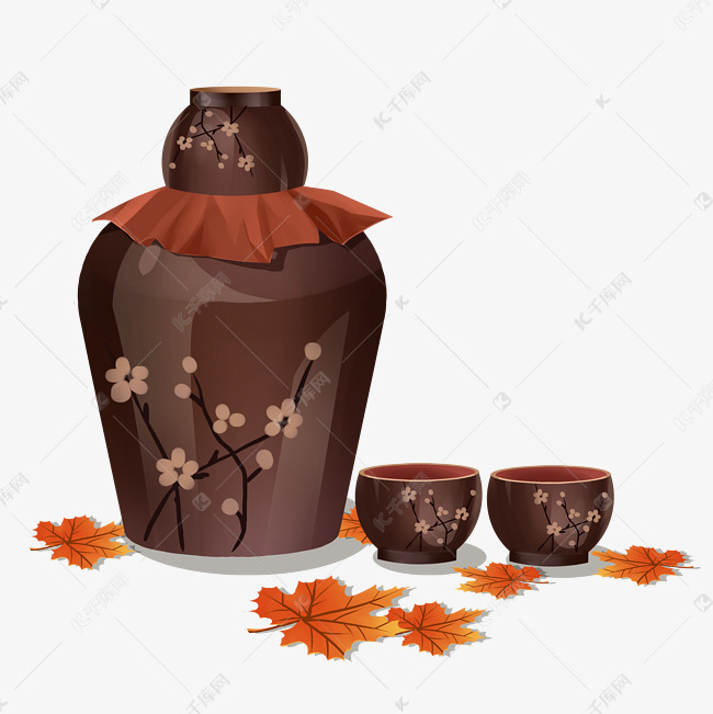 手绘酒类装饰图