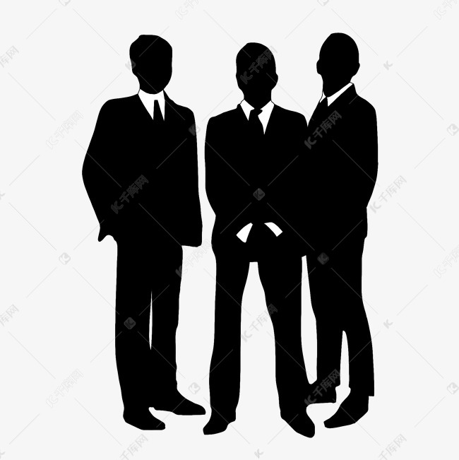 黑色商务人物剪影海报素材图片免费下载-千库网