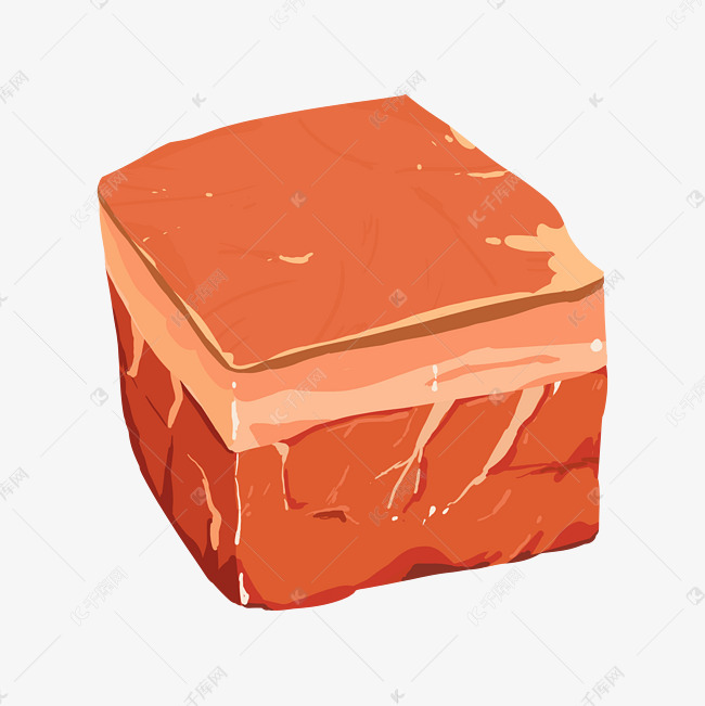 特色小吃肉块插画