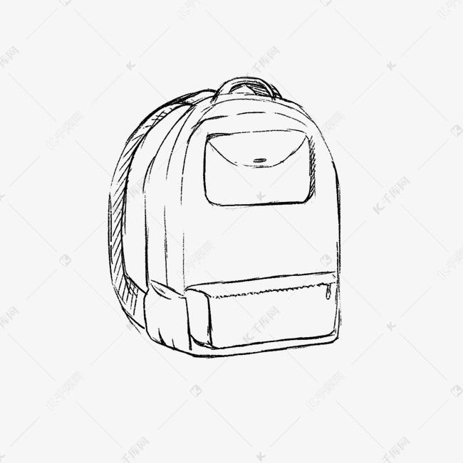 双肩背包简笔画素描
