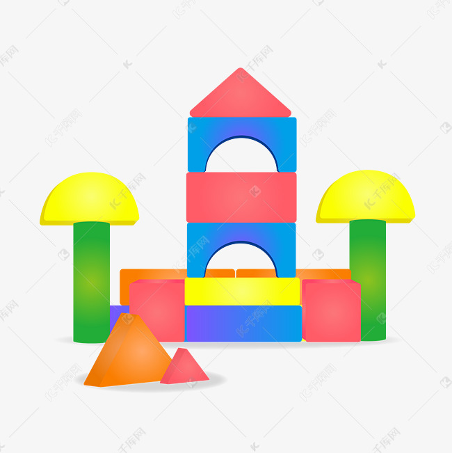 彩色积木城堡