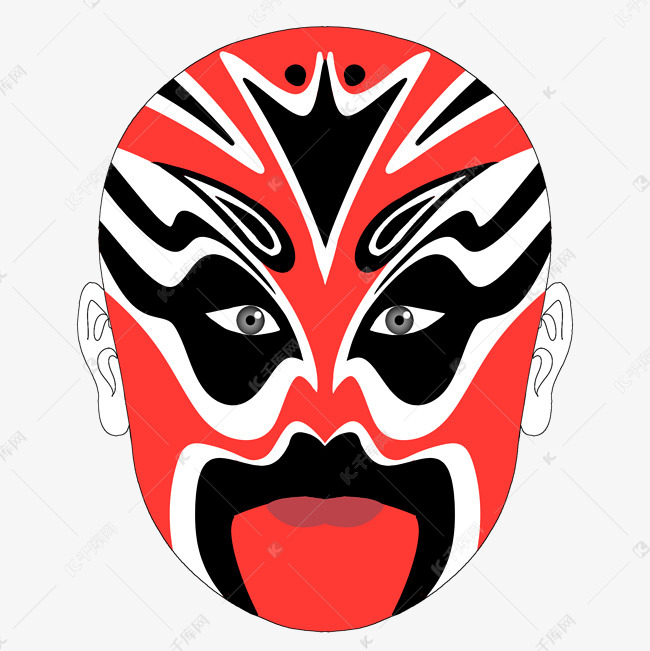 红色脸谱卡通玩具