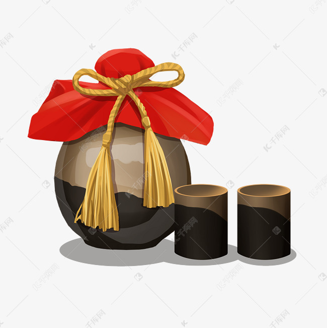 手绘酒类装饰图