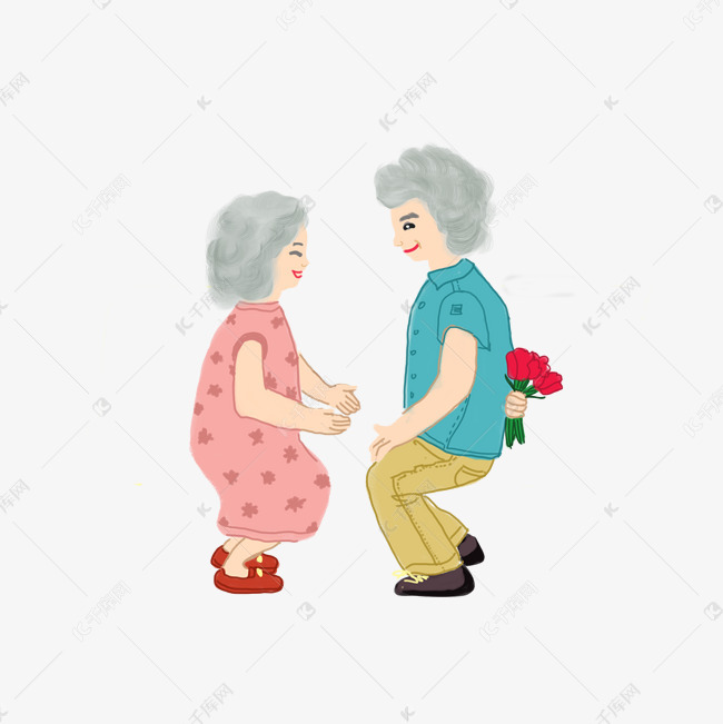 白发苍苍的夫妇