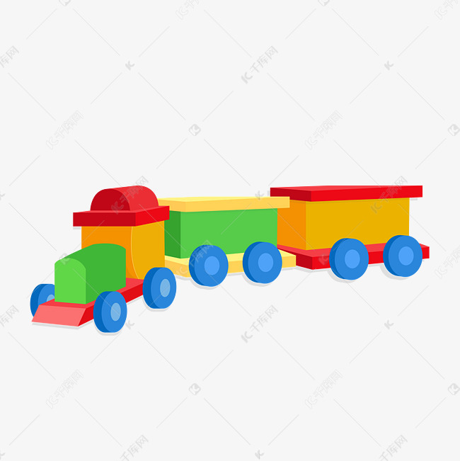 彩色积木火车