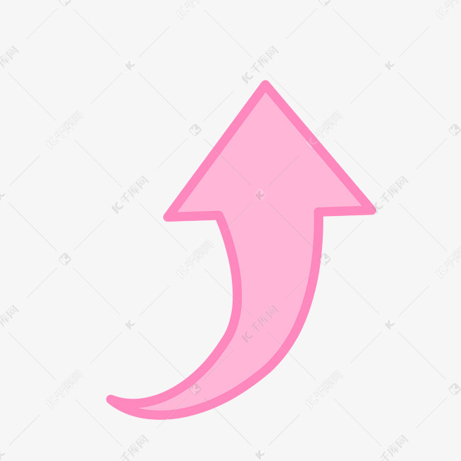 粉色向上箭头