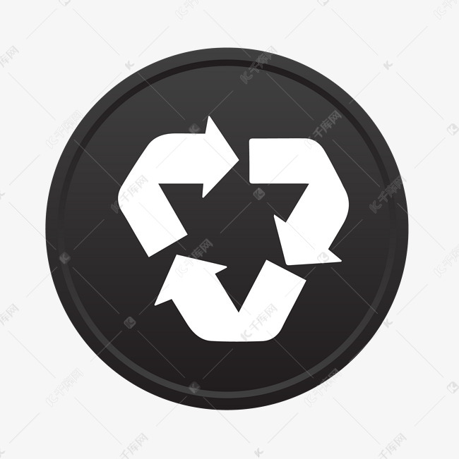 手绘黑色循环利用标志素材图片免费下载-千库网