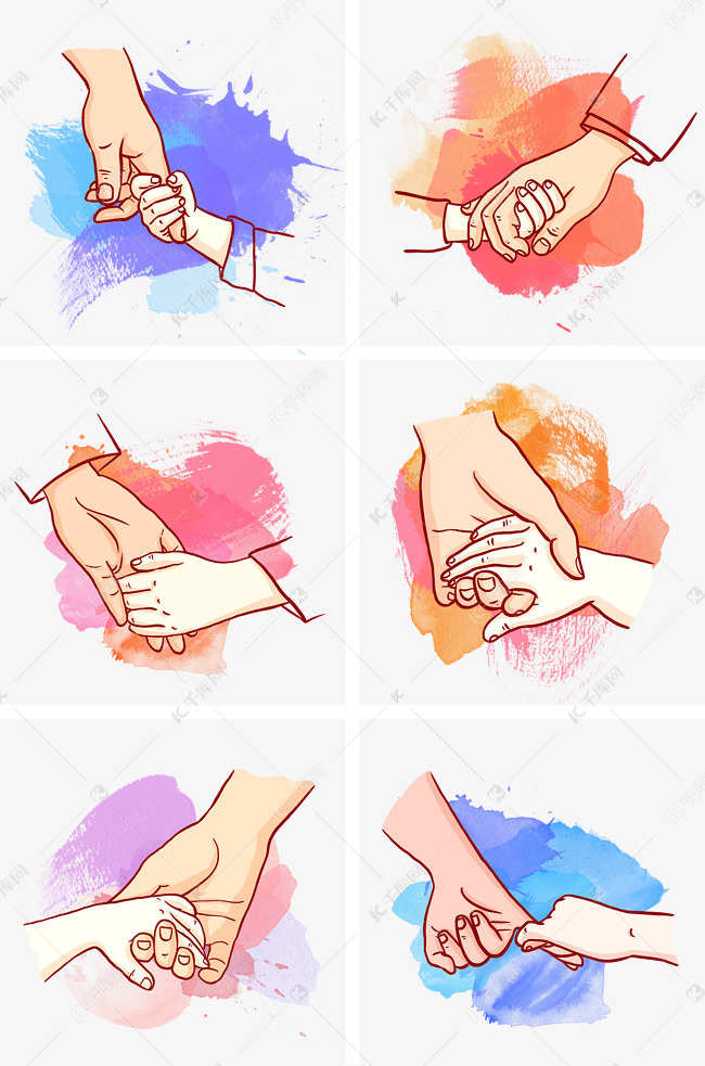 母亲节大手拉小手png免抠素材