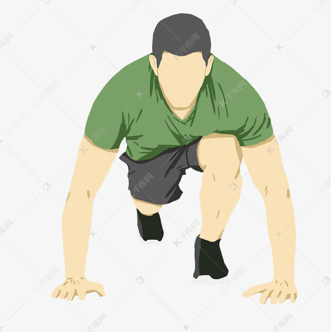 预备跑步运动男孩