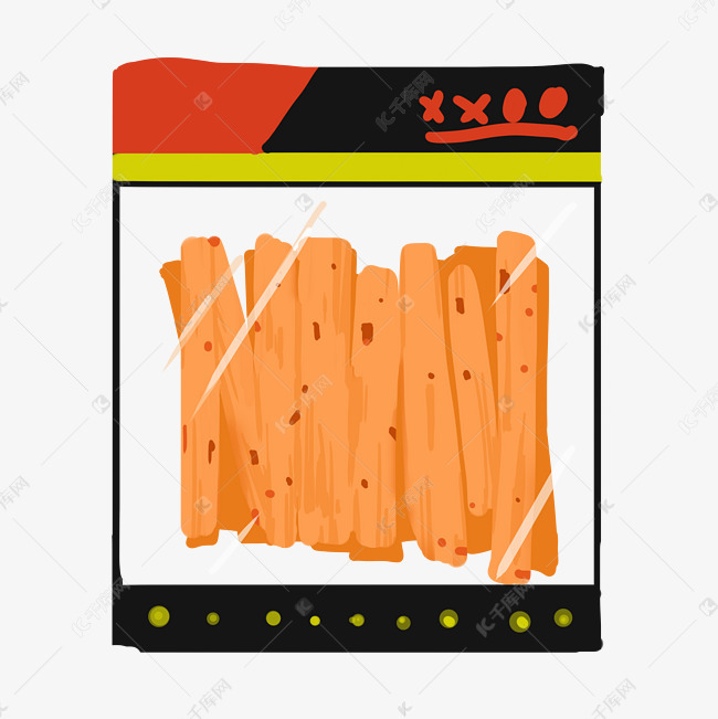 美味的辣条零食插画