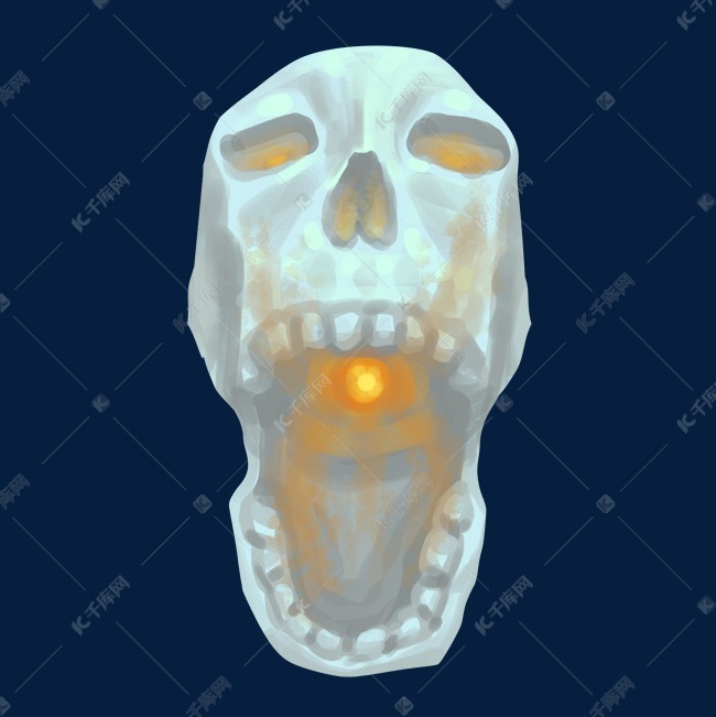 张嘴的蓝色骷髅头