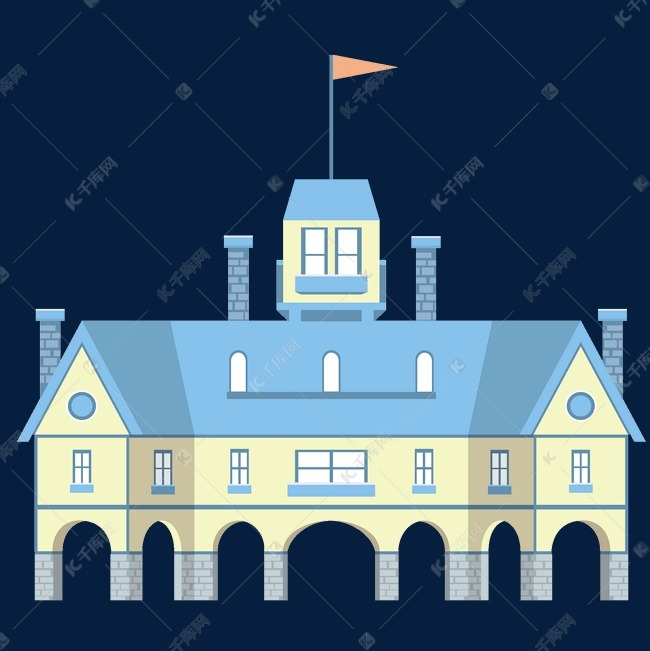 唯美黄蓝城堡插图