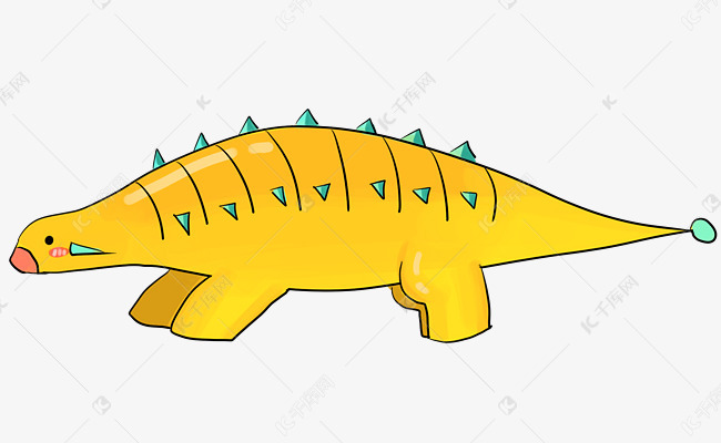 卡通黄色锤头龙插画
